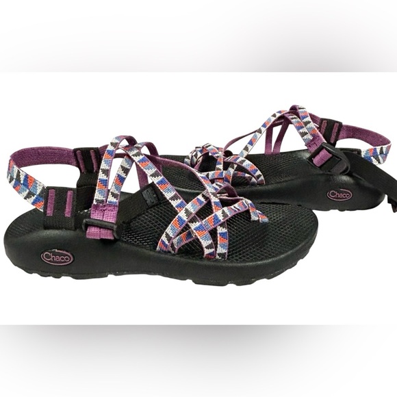 Chaco Women's Z/Cloud X2 Remix Poplin Berry Sport Outdoor Sandals Size 10 Purple - Picture 3 of 11